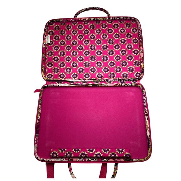 Vera Bradley Laptop Portfolio Hard Shell Computer Travel Very Berry Paisley NWT - Picture 4 of 6